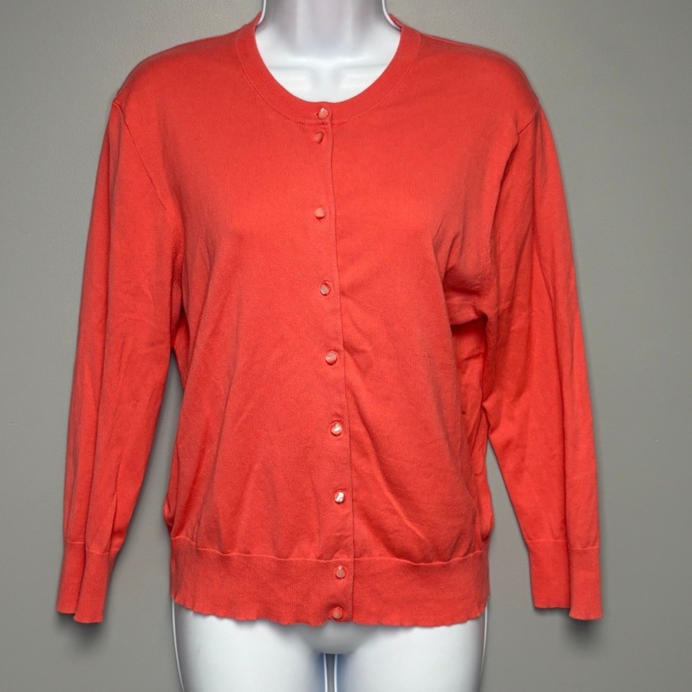 J. Crew Barbiecore Feminine Y2K Preppy Pink Fitted Button Up Cardigan Sz XL